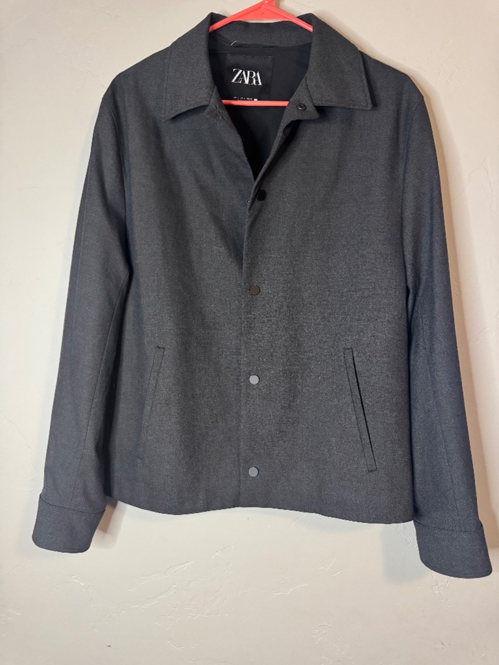 ZARA Gray Button Up Coat, size L